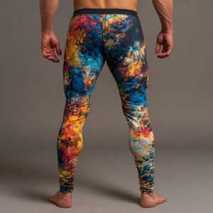 Leggings de compression imprimés pour hommes, taille élastique, style streetwear estival, pour l'entraînement et le fitness - Product Image 6