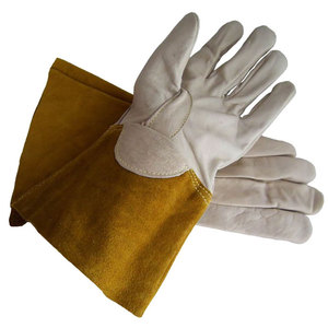 Guantes de Soldadura de Cuero de Alta Calidad Directo de Fábrica, Largos, Resistentes al Fuego, Forrados de Algodón, Engrosados, Resistentes al Desgaste, Resistentes a Salpicaduras de Metal Fundido - Product Image 4
