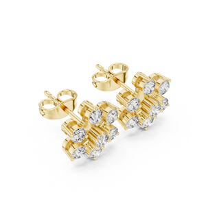 Boucles d'oreilles en diamant Design de mode Rhodium S925 Sterling Silver Stock Luxury VVS Moissanite Round Women Stud Earrings - Product Image 3