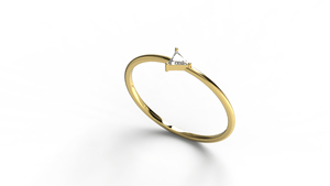 18K Gold Plated Trillion Diamond Engagement Gift <b>Ring</b> Minimalist Triangle Cut Solitaire Dainty Stackable Wedding Band Fine Women - Product Image 2
