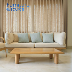 Sofá Seccional de Dos Plazas con Base de Madera Ecológica al Mejor Precio, Cómodos Cojines de Lino Suave con Espuma, Diseño Moderno para Sala de Estar de Villa - Product Image 1