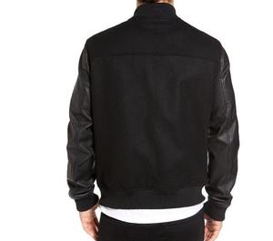 Vestes universitaires en laine en gros avec manches en cuir de vache blanc véritable pour hommes - Product Image 4