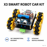 Kit Robot Intelligent 4x4 à Roues Mecanum, Voiture Robotique Omnidirectionnelle à 360 Degrés, Évitement d'Obstacles, Caméra FPV, Télécommande, STEM