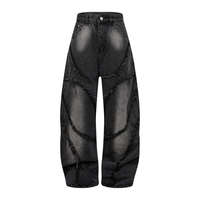 Jeans en denim slub personnalisés, streetwear respirant, en coton premium, décontracté, fabricant de vêtements OEM, marque privée, vente en gros