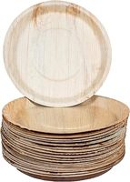 Assiettes jetables écologiques légères en feuilles de palmier, beige naturel, ovales, pour fêtes, mariages, traiteurs, barbecues