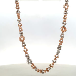 Collar Mala de Oro Rosa de 18K - Cadena Delicada con Múltiples Cuentas para Mujer - Product Image 4