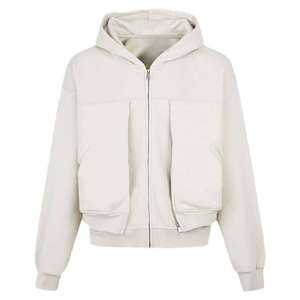 Sweat à capuche zippé pour homme, surdimensionné, de haute qualité, style vintage, effet délavé soleil et usé, délavé à l'acide - Product Image 6