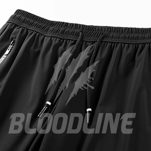 Pantalones Cortos Deportivos Negros para Hombre Bloodline, de Secado Rápido, Cintura Media, con Cordón Ajustable, Logotipo Frontal, Estilo Bermuda - Product Image 5