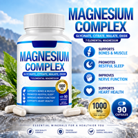 Complément Minéral Complexe de Magnésium : Mélange de Glycinate, Citrate, Malate et Oxyde – 90 Capsules en Bouteille – Fournisseur Marque Blanche OEM ODM