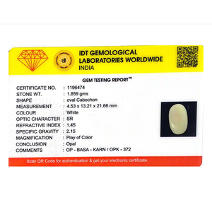 Natural White Opal Raw Gemstone 9.3 Carat Certified Wholesale Lot - Product Image 4
