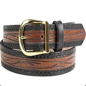 เข็มขัดหนังแท้สไตล์ตะวันตกสำหรับผู้ชายและผู้หญิงพร้อมปุ่มปรับได้สำหรับเปลี่ยนหัวเข็มขัด - Product Image 2