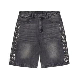 Nouvelle Tendance en Promotion : Shorts en Jean Homme de Haute Qualité, Taille Élastique, Prix Abordable, avec Strass – HausIndustries - Product Image 5