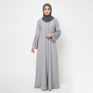 Abaya musulmane pour femmes, design élégant, couvrante, formelle, modeste, respirante, légère, en mousseline, longueur au sol, toutes saisons - Product Image 1