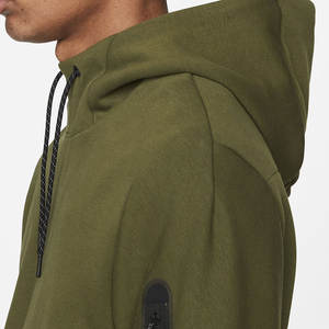 Sudadera con capucha de alta calidad, color verde personalizado, para hombre, estilo francés, sin cordones, unisex, térmica, de algodón. - Product Image 3