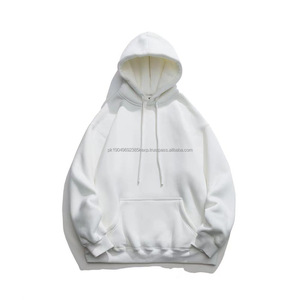Sweat à capuche mode épaules dénudées pull-over lourd couleur unie à capuche sweats à capuche amples Logo imprimé blanc vêtements de travail de grande taille - Product Image 5