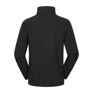 Wholesale Custom Plain Dyed Men's 100% Polyester Softshell Jacket High Street Style Breathable Workwear for Outdoor Winter Wear - Product Image 3