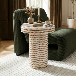 Mesa Auxiliar de Nácar Vietnamita con Incrustaciones de Concha y Mosaico, Mueble de Lujo, OEM ODM - Product Image 6