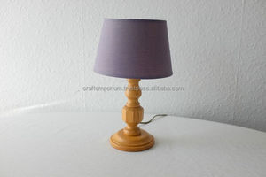 handcrafted table <b>lamps</b> made of carved wood with hand-polished surfaces and artistic lampshades for upscale interior lighting. - Product Image 5