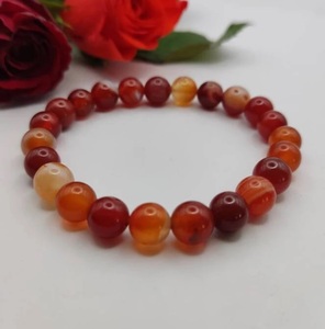 Natural Orange Carnelian Ball-Shaped <b>Beaded</b> <b>Bracelet</b> for Healing Reiki Energy Jewelry Unisex Gift 8mm - Product Image 2