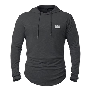 Sweat à capuche épais tricoté doublé surdimensionné pour la musculation, personnalisé, pour la gym, le fitness et le streetwear, en polaire, pour homme - Product Image 3