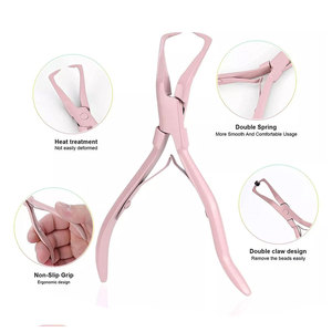Professional Hair Extension <b>Set</b> With Loop Tool Pink Coated Weft <b>Sewing</b> Application Kit Hairdressing Styling Salon Hair Extension - Product Image 3