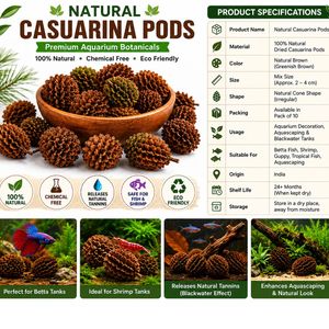 AQUA VRIKSHA Cápsulas de Casuarina Naturales para Acuarios, Peceras de Betta, Peceras de Camarones y Acuapaisajismo |   Paquete de 10 - Product Image 6