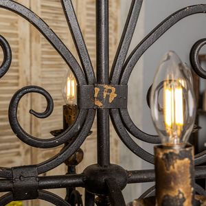 Lampadario a candela in ferro battuto a 6 luci stile Country americano plafoniera da pranzo lampade a sospensione - Product Image 6