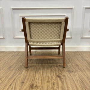 Bar <b>Chair</b> Teak Wood with Rope Stain Color Modern Design Outdoor Use Durable - Product Image 4