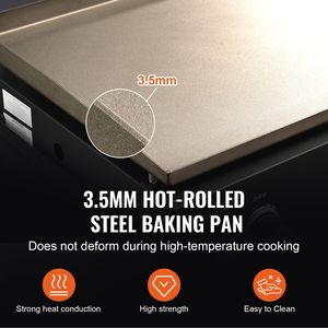Commercial 36\" Heavy Duty Manual Flat Top Griddle Cart for Outdoor Cooking Steel Propane Gas Grill Side Shelves for <b>Camping</b> - Product Image 5