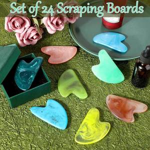 Outil Gua Sha artisanal en résine et quartz rose pour la décoration intérieure, style amour, grattoir de massage corporel naturel - Product Image 6