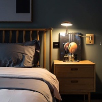 Applique murale LED artisanale pour la maison avec interrupteur à intensité variable, applique murale de lecture à bras articulé réglable, lampe murale LED moderne