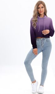 Sudadera con Capucha Corta Personalizada para Mujer, Sudadera Holgada de Felpa para Damas - Product Image 4