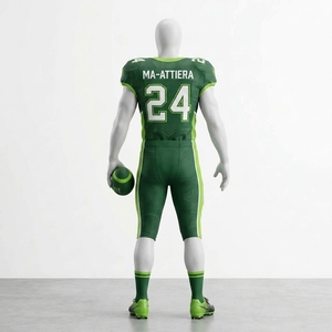 Custom Men's Green Lime American Football Uniform <b>Padded</b> Jersey <b>Pants</b> Set Sports Team Apparel - Product Image 4