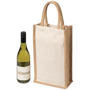 Sac de transport pour bouteille de vin en jute naturelle Sac cadeau pour bouteille de vin en jute/Sac de transport pour bouteille d'eau-Fermeture velcro et poignée pour homme - Product Image 6