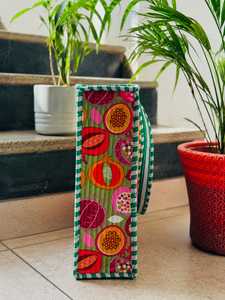 Bolso Tote Acolchado Estilo Bohemio, Color Verde Sólido, Tela de Algodón, Cierre de Cremallera, 16*18 Pulgadas, Cadenas, Uso Diario en Todas las Estaciones - Product Image 1