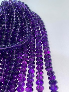 Perles rondes lisses en améthyste africaine naturelle, taille 5 mm à 8,5 mm, brin de pierres pour la fabrication de bijoux en pierres précieuses, fabricant. - Product Image 3