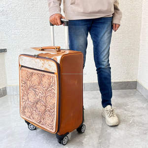 Maletas de Viaje de Cuero Genuino de Vaca, Hechas a Mano, con Ruedas, Estilo Western, de Lujo, para Mujer, Expo de Marzo - Product Image 4