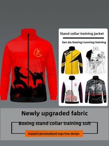 เสื้อแจ็คเก็ตฝึกซ้อมกีฬาแบบมีฮู้ดกันน้ำสำหรับทีมต่อสู้ MMA BJJ มวยไทย คาราเต้  รุ่น Custom Fight Team Walkout  สำหรับฤดูหนาว  พร้อมซิป  สีสันปรับแต่งได้ - Product Image 3