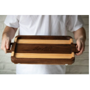 Premium Handcrafted Wooden Serving <b>Tray</b> with Handles | Rectangular Tea Coffee <b>Breakfast</b> <b>Tray</b> for Home Hotel Restaurant Decor Use - Product Image 3