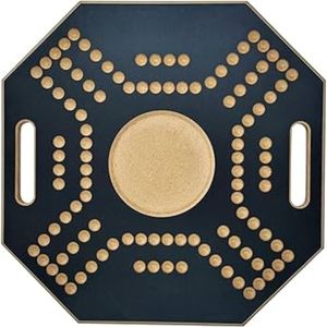 Jeu de société Jackaroo en bois de qualité supérieure |   Jeu de table octogonal pour 4 joueurs, pour la famille et les adultes |   Plateau de jeu de Ludo portable en bois avec billes - Product Image 1