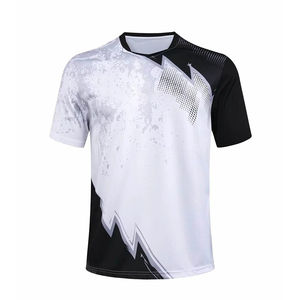 Chemise de sport respirante de haute qualité, écologique, à séchage rapide, maillot de tennis, chemise à manches courtes pour hommes, été, tennis de table - Product Image 1