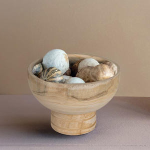 Wholesale Brownwood Handicrafts Mango Wood Pedestal Bowl Eco-Friendly Custom Logo Handmade Rustic <b>Party</b> Dinnerware for <b>Kids</b> - Product Image 4