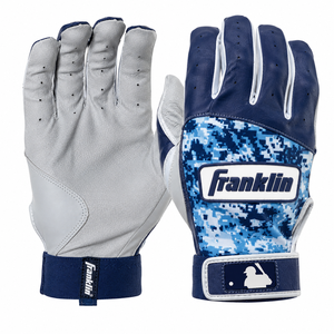 SINEWY SPORTS Baseball Blue Leather Batting Gloves Customized Color Logo Breathable <b>Snap</b> Closure Ambidextrous Unisex Adult - Product Image 1