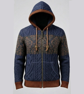 Sweat à capuche d'hiver en coton tricoté 100% premium, impression numérique de logo personnalisé, vente en gros, molleton bouclette épais, pull unisexe vierge - Product Image 6