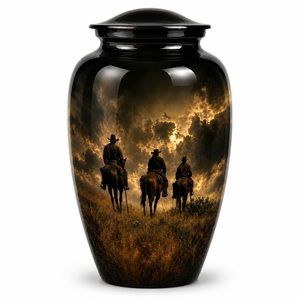 Nature Multiples <b>Horses</b> Memorial Picture <b>Sticker</b> with Enamel Cremation Urn for Human Funeral Ashes - Product Image 2