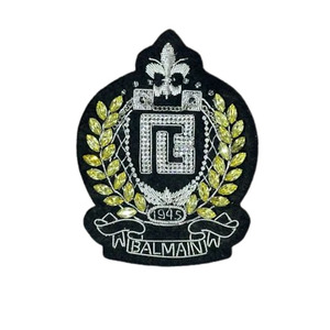 Beautiful Hand Embroidered Eco-Friendly Customized Nonwoven Felt Bullion Wire Badges Sequins for Luxury Fashion <b>Sew</b>-on Safety - Product Image 1