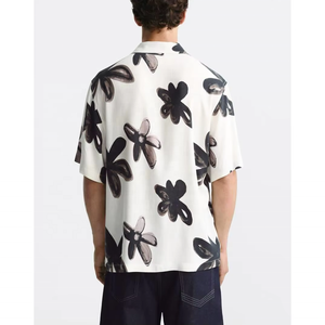 Chemise hawaïenne vintage à fleurs pour homme, manches courtes, boutonnée, respirante, décontractée et élégante, printemps - Product Image 3
