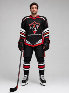 Tenue de hockey sur glace haute performance, vêtements d'équipe respirants, maillot et pantalon de hockey sur glace, tissu anti-humidité pour la compétition - Product Image 4