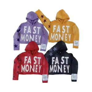 Women's Custom Printed Front Ruffles Winter Heavyweight 100% Cotton Fleece Lined Full Sleeve Pullover Hoodie Anti-wrinkle - Product Image 6