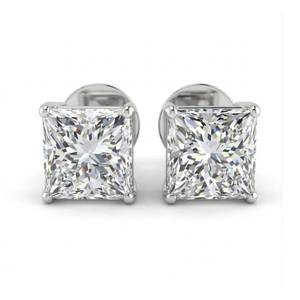 ต่างหูเพชรทรงมาร์ตินี่ปริ๊นเซส - ทอง 9k, 14k, 18k - Product Image 5